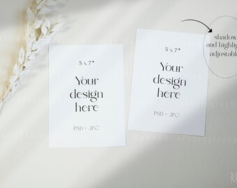 5x7 Card Mockup, Modern Stationery, Wedding Invitation (Digital File)