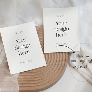 casamento boho 5x7 Cartão mockup Objeto inteligente, Convite simples mockups brancos, Cartão mockup minimalista, Convite de casamento mockup, Papelaria mockup