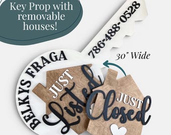 Realtor Key Prop Sold Sign Closing Day Photo Celebration Social Media Marketing Tool Agent Business Just Listed Announcement Display Prop