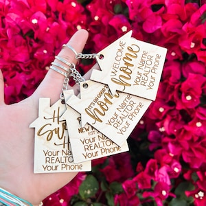 Realtor Keychain, Acrylic Keychain for Real Estate Client, Closing Day keychain, Realtor Marketing, Branded keychain, house shaped keychain