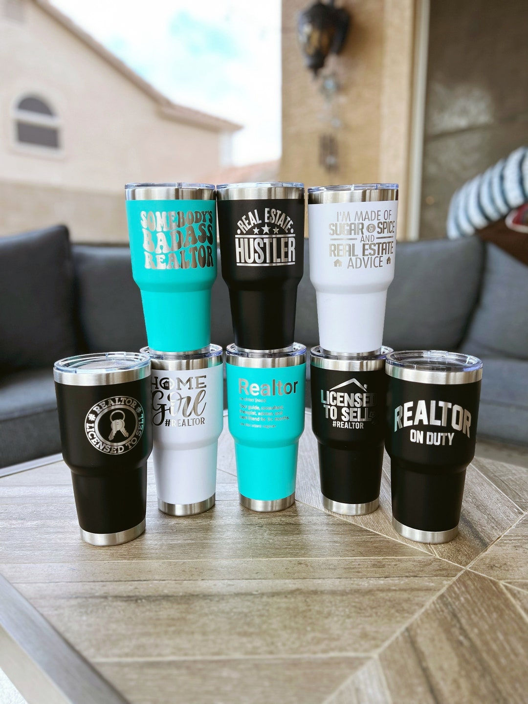Large 30 Oz Engraved Tumbler, Real Estate Tumbler, Thank You Gift for