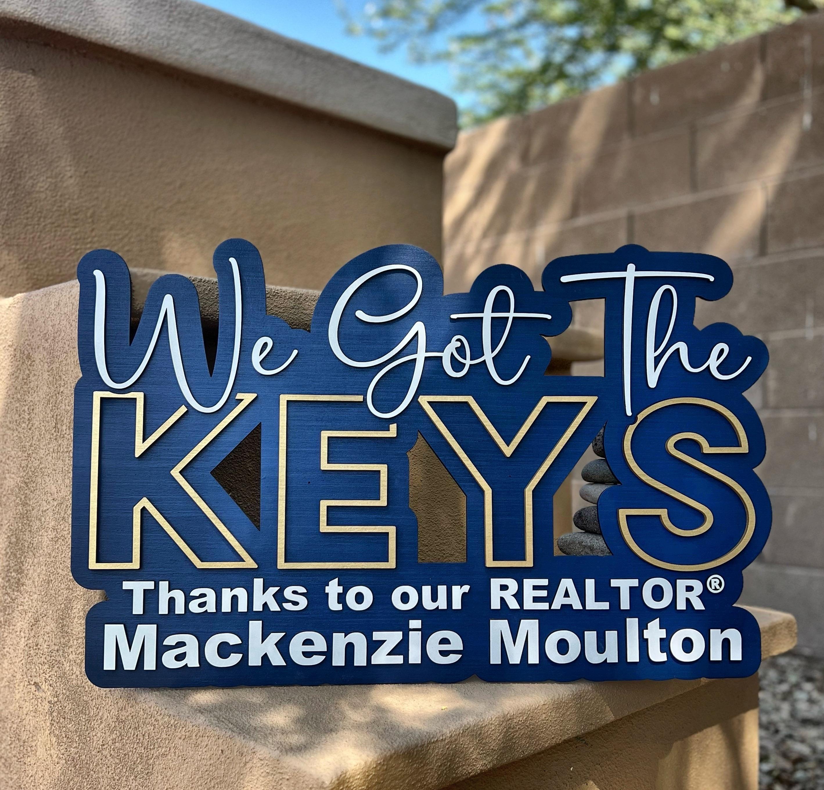 Sold Sign for Realtors, Closing Day Social Media Photo Prop, Realtor Key Sign, Sold by Key Sign for Real Estate Agents, We got the Keys Sign