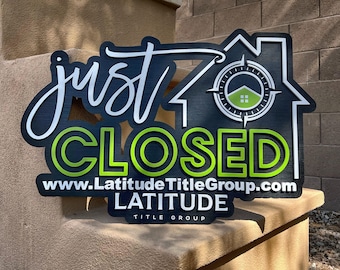 Just Closed Real Estate Photo Prop and Sign For Realtors Social Media Prop for Realtors, Closing Day Photo Props, Title Company Closed Sign