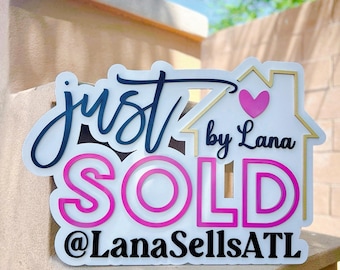 Just Sold Real Estate Sign - Closing Day Photo Prop
