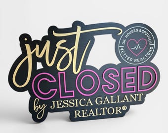 Just Closed Real Estate Photo Prop and Sign For Realtors Social Media Prop for Realtors, Closing Day Photo Props, Title Company Closed Sign