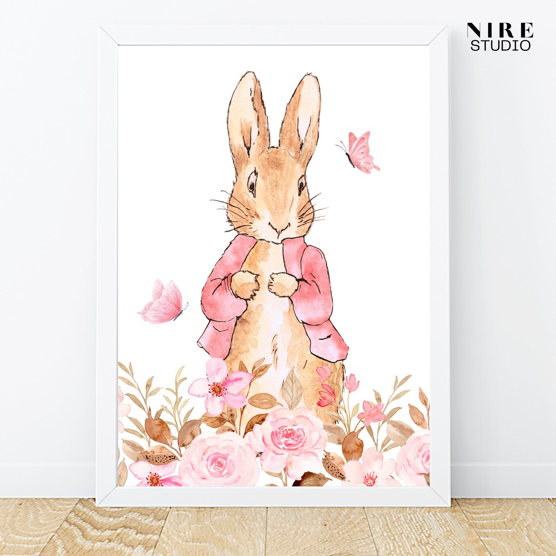 Peter Rabbit Nursery Print, Flopsy Rabbit Wall Art, Personalised Name ...