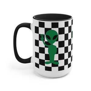 Groovy Alien Two-Tone Coffee Mugs, 15oz