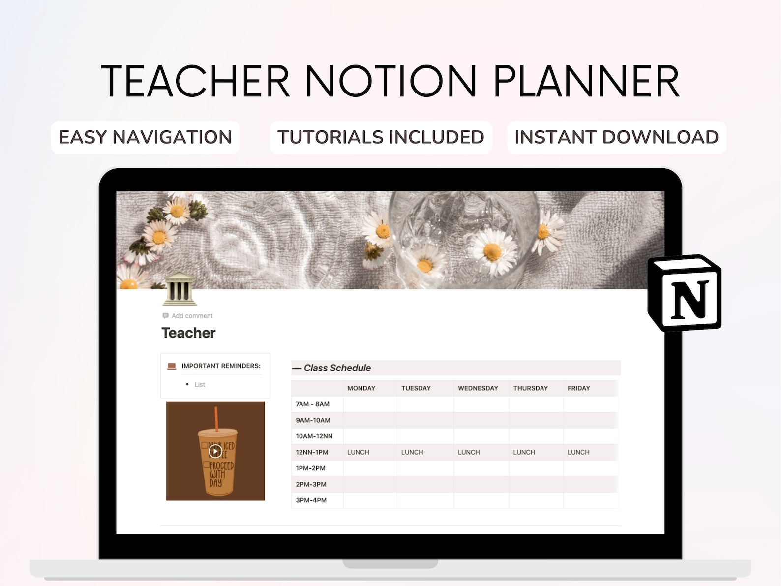 Teacher Notion Planner Teacher Notion Template Lesson Etsy
