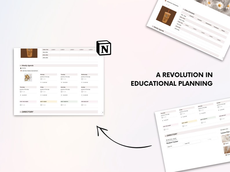Teacher Notion Planner Teacher Notion Template Lesson Etsy