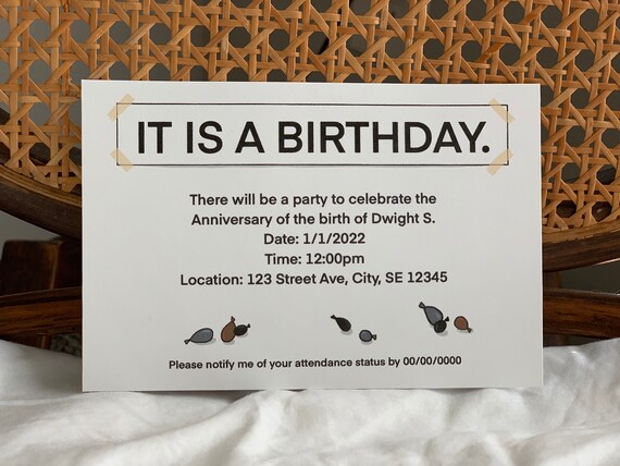 Birthday Party Invitation The Office