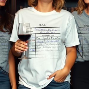Book Lover Bachelorette Shirts, Literary Bride Party Tee, Custom Library Card, Bridesmaid Gift, Bookish Bridal Shower, Future Mrs Merch
