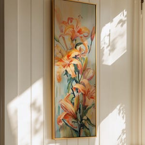 Tiger Lily Canvas Art: Vibrant Orange Floral Print for Farmhouse Decor