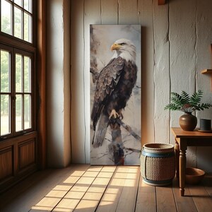 Tall Narrow Wall Art of an American Bald Eagle