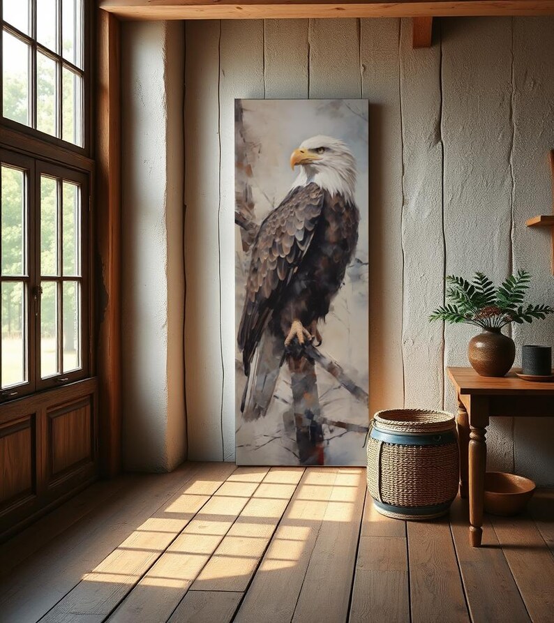 Tall Narrow Wall Art of an American Bald Eagle