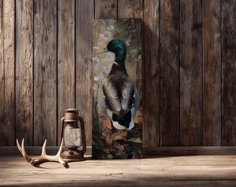 Mallard Duck Hunting Print: Rustic Cabin Wall Art