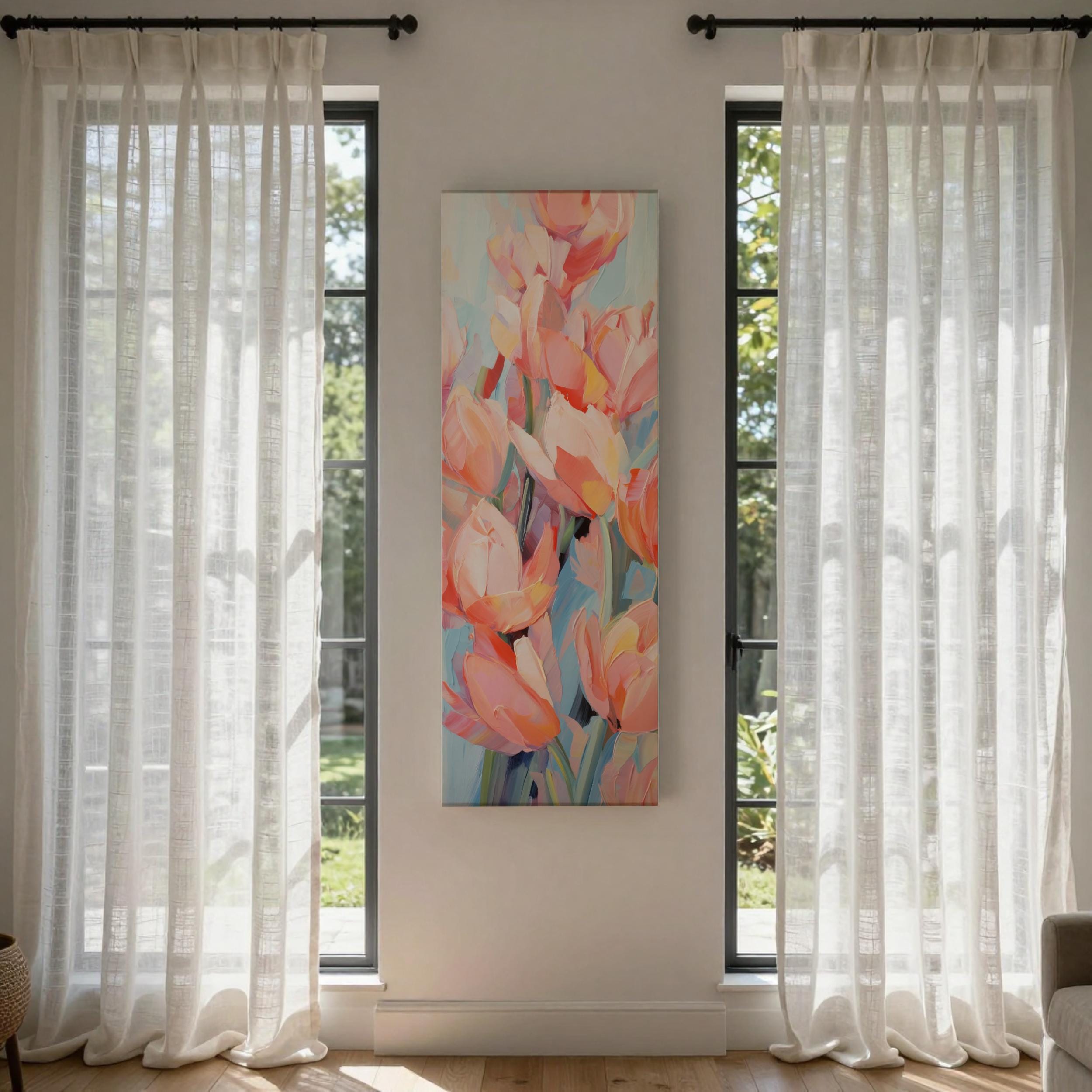 Farmhouse Tulip Canvas Print: Long Vertical Floral Wall Art - Etsy