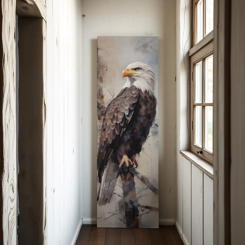 Tall Narrow Wall Art of an American Bald Eagle