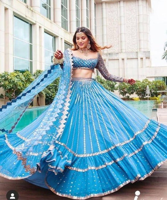 Bridal lehenga top heavy work