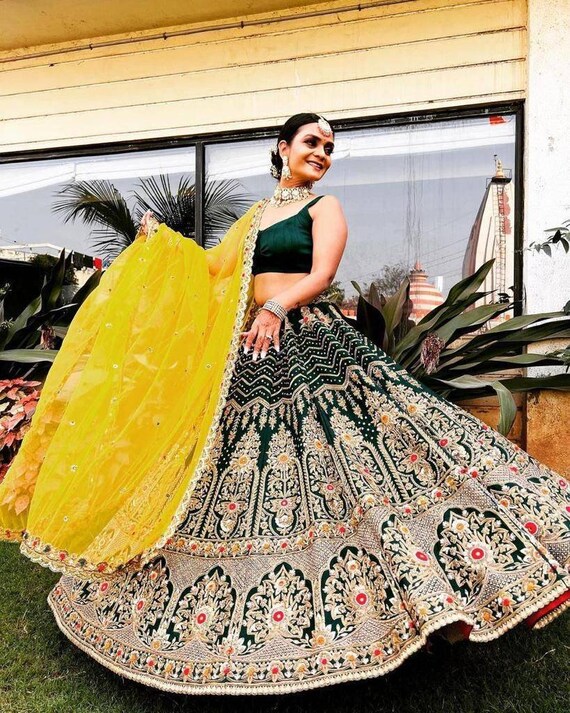 Launching Phantom Silk Flare Super Embroidery Work Lehenga Choli