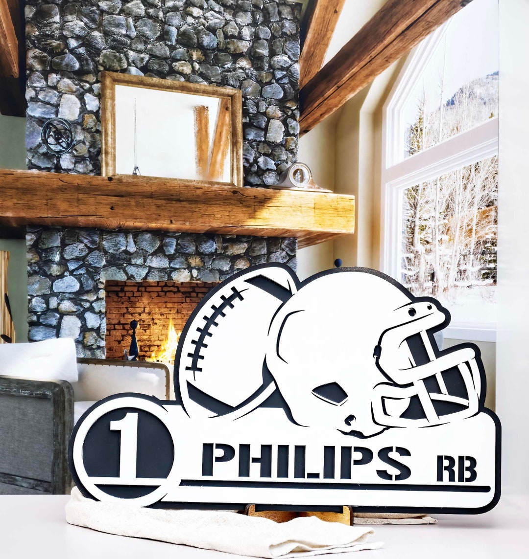 Personalized Football Sign, Wooden Football Sign, Football Fan Custom