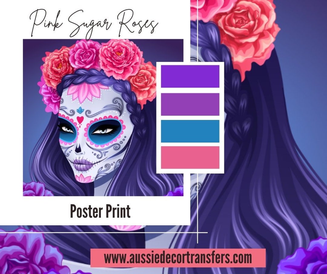 Pink Sugar Roses Not Your Average Poster Print Etsy