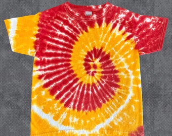 Kansas City Chiefs inspired Spiral Tie Dye Unisex Toddler and Youth T-shirt