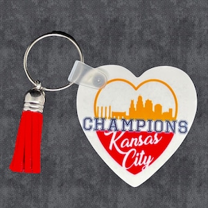 Kansas City Champions Heart shaped keychain