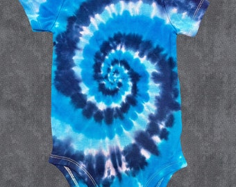 Infant and Toddler Handmade Blue spiral Tie Dye Perfect To Cheer On the Kansas City Royals!