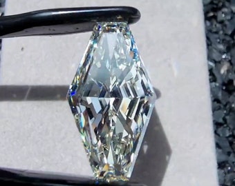 3 CT lozenge Cut Lab Grown Diamond, EF/VS1 Lab Created Diamond, Antique Cut Diamond for Custom Engagement Ring, Birthday Gifts