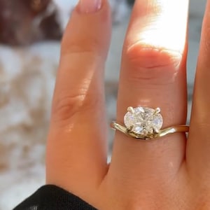 Oval Diamond Engagement Ring, 2 CT Oval Lab Grown Diamond Ring, Solitaire Ring, White/Yellow/Rose Gold Ring, Lab Diamond Ring for Her