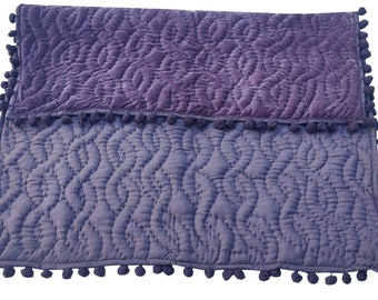 Grijs Fluwelen Dekbed, King Quilt, Queen Quilt, Twin Quilts, Beddengoed Quilts, Fluwelen Quilt Pick Stitch Quilts, Deken, Pompom Quilt Beddengoed