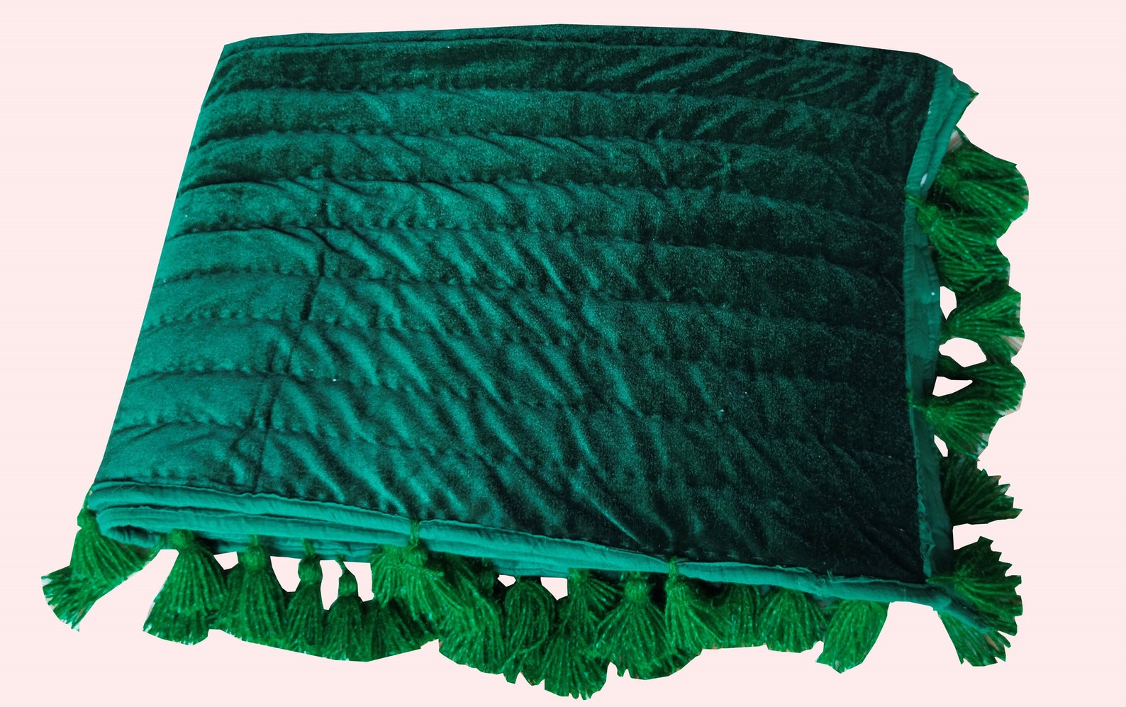 Emerald Green Velvet Quilt,emerald Green Throw Blanket, Emerald Green