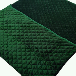 Emerald green Velvet Quilt King Velvet Quilted Throw, Velvet Quilt Bed Bedding Set King Size Bedding Set Double Christmas Gift Quiltedbeauti