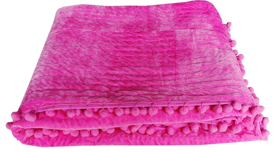 Pink velvet throw sale