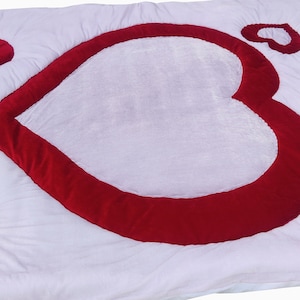 Deep Red White Velvet Quilt King Blanket Comforter Bedding Red hard Quilt Bedspread Velvet Comforter Super soft quilt mother&#39;s day gifts.”