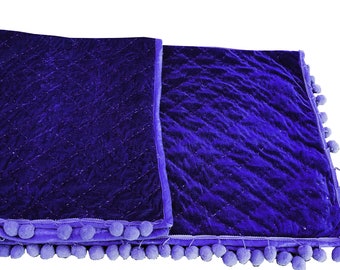Navy blue Velvet Quilt, Velvet Quilt King, Lap Size Quilt, Blanket, Pick Stitch Quilt, Throw Blanket, Navy blue quilt Navy blue Bedspread