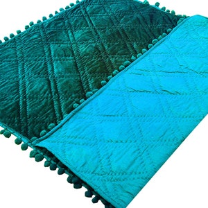 Teal Velvet Quilt, Velvet Comforter, Queen Quilt, Green King Size Quilt, Quilt For Sale Throws And Blankets Velvet Bedding Set Gift