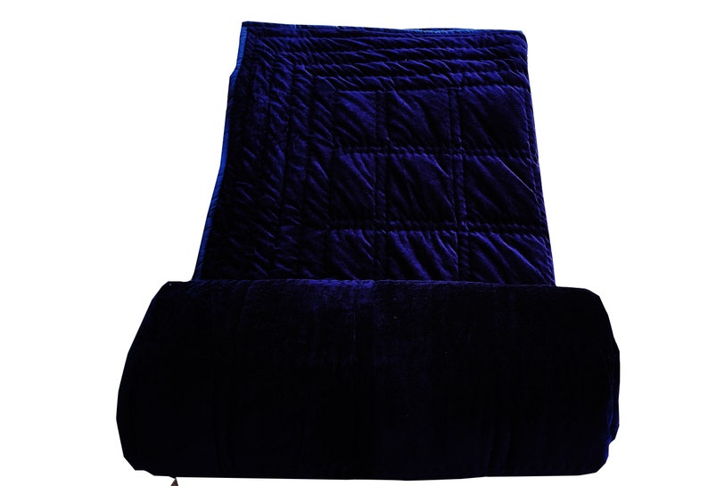 Navy Blue Velvet Quilt Velvet Quilt King Lap Size Quilt Etsy