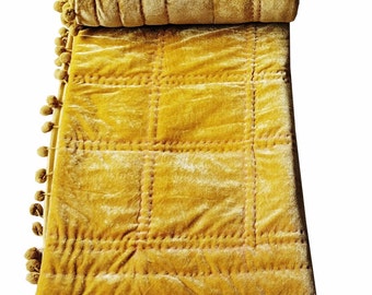 Gold Velvet Quilt, Velvet Comforter, Queen Quilt, Gold King Size Quilt, Quilt For Sale Throws And Blankets Velvet Bedding Set Wedding Gift