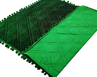 Smaragdgrüner Samt-Quilt, Samt-Tröster, Königin-Quilt, grüner König-Size-Quilt, Quilt zum Verkauf Überwürfe und Decken Samt-Bettwäsche-Set Geschenk
