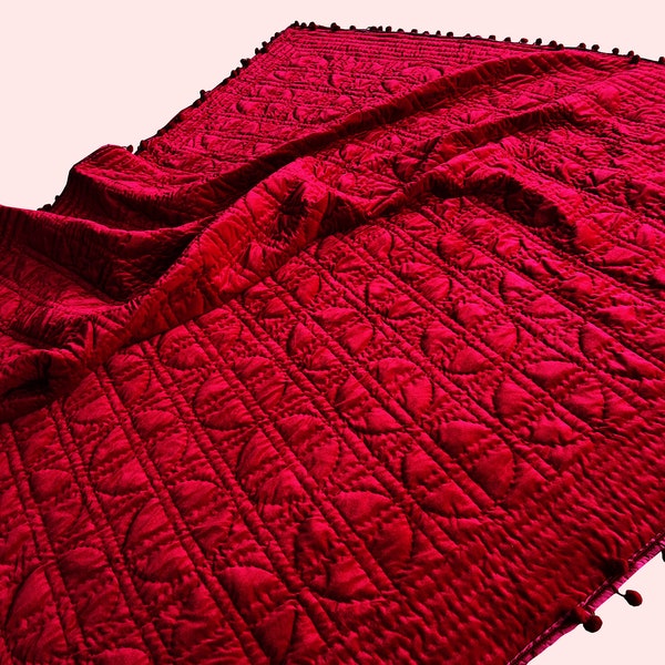 Tiefrote Samt Tröster, Samt Bettwäsche, Samt Decke, Rote Decke Samt Gesteppte Tagesdecke Wirf Und Decken Samt Bettwäsche Set Geschenk