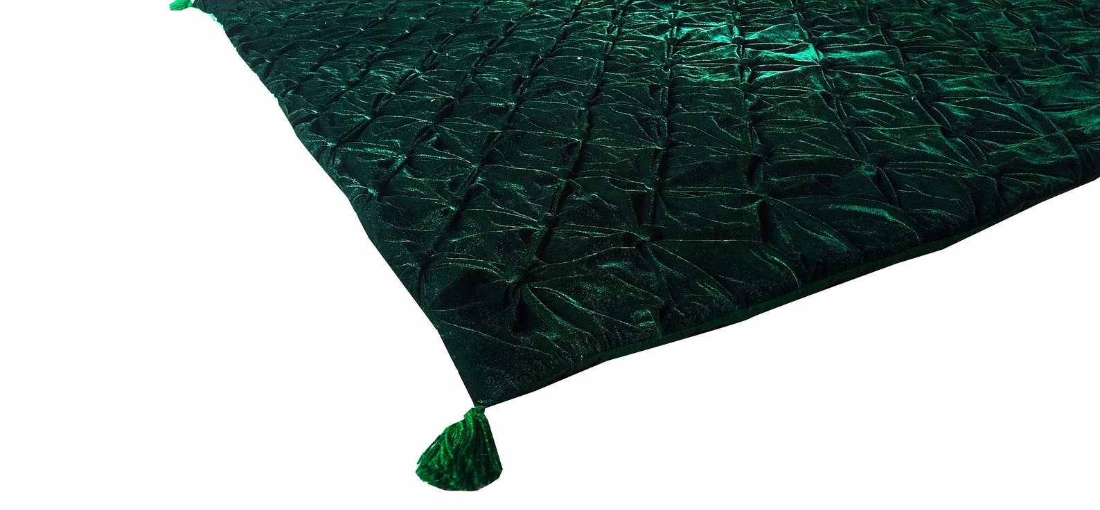 Emerald Green Velvet Comforter, Emerald Green Luxury Quilt, Emerald