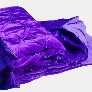 Vibrant Purple quilt Purple Throw Blanket Throw Purple quilt Purple Velvet Comforter Blanket Velvet Bedspread Velvet Wedding King Size quilt