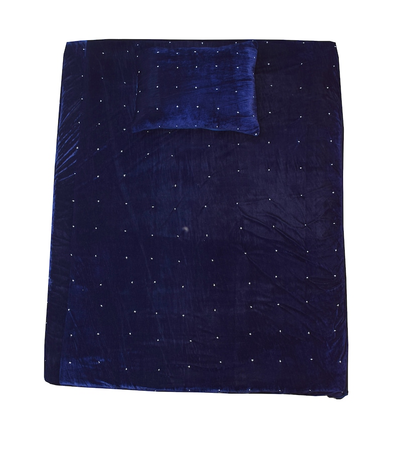 Navy Blue Velvet Quilt, Velvet Quilt King, Lap Size Quilt, Blanket