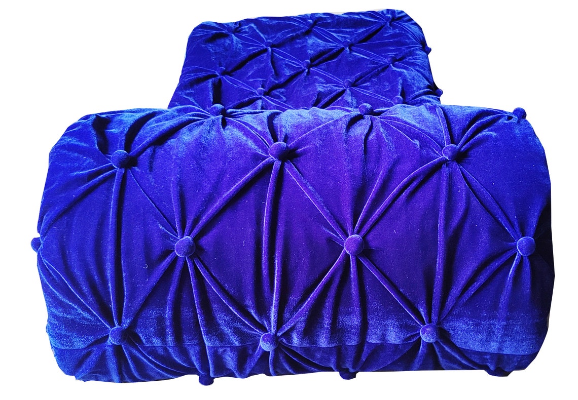 Royal Blue Velvet Comforter, Royal Blue Luxury Quilt, Blue Queen Quilt
