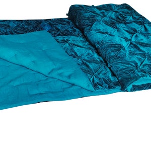 Teal Velvet Comforter, Velvet bedding, Velvet Blanket, Teal Blanket Velvet Quilted Bedspread Throws And Blankets Velvet Bedding Set Gift