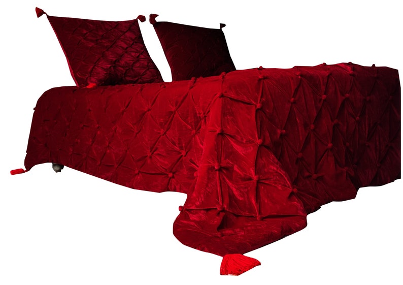 Deep Red Velvet Comforter Velvet Bedding Velvet Blanket Etsy