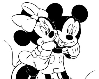 minnie mouse and mickey mouse kissing coloring pages