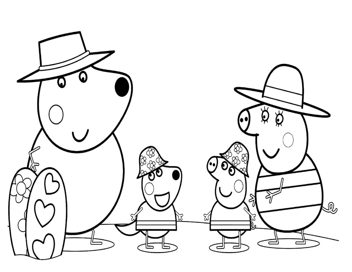 40 Peppa Pig Coloring Pages - Etsy