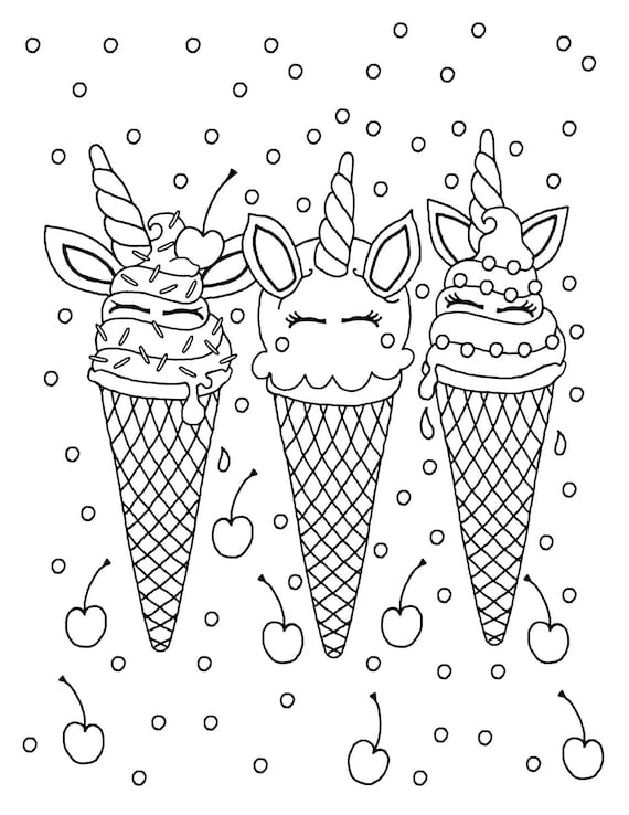 102 Coloring Pages Unicorn Ice Cream  Latest HD